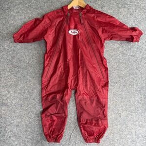 Tuffo Muddy Buddy 3T Waterproof Coveralls Rain Suit Jacket Coat Red Hood